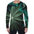 Fresh Tropical Leaf Print Men's Long Sleeve T-Shirt