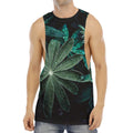 Fresh Tropical Leaf Print Men's Muscle Tank Top