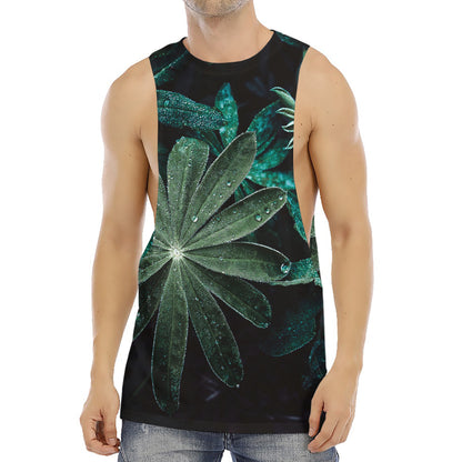 Fresh Tropical Leaf Print Men's Muscle Tank Top