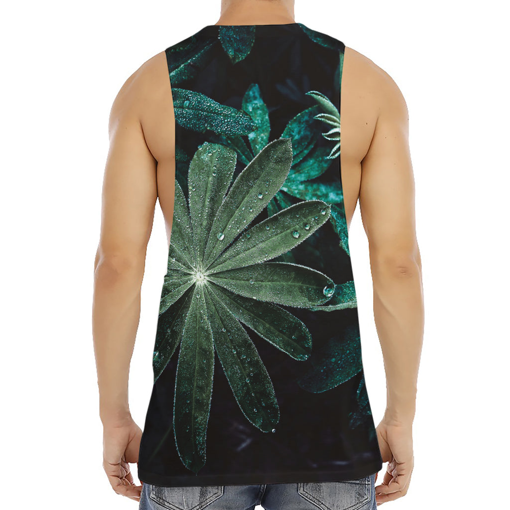Fresh Tropical Leaf Print Men's Muscle Tank Top