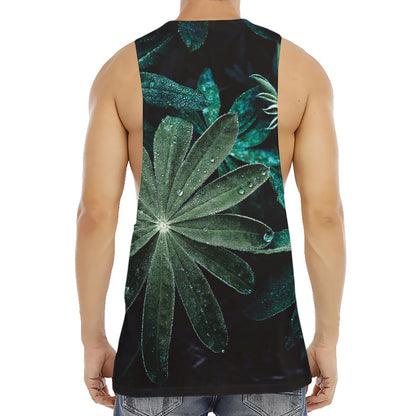 Fresh Tropical Leaf Print Men's Muscle Tank Top