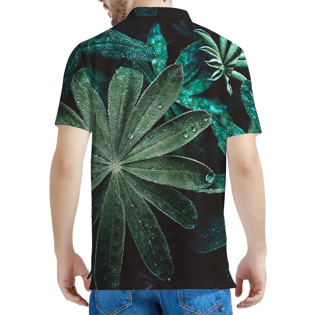 Fresh Tropical Leaf Print Men's Polo Shirt