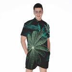 Fresh Tropical Leaf Print Men's Rompers