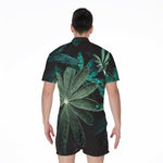 Fresh Tropical Leaf Print Men's Rompers
