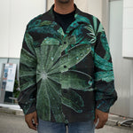 Fresh Tropical Leaf Print Men's Shirt Jacket