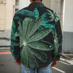 Fresh Tropical Leaf Print Men's Shirt Jacket