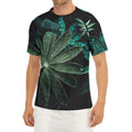 Fresh Tropical Leaf Print Men's Short Sleeve Rash Guard