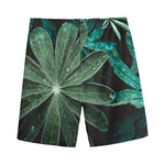 Fresh Tropical Leaf Print Men's Sports Shorts