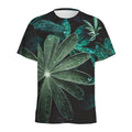 Fresh Tropical Leaf Print Men's Athletic T-Shirt