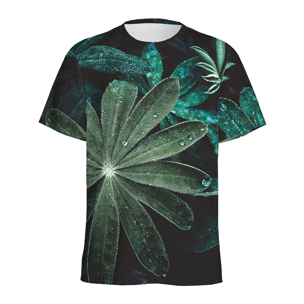 Fresh Tropical Leaf Print Men's Sports T-Shirt