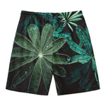Fresh Tropical Leaf Print Men's Swim Trunks