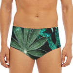 Fresh Tropical Leaf Print Men's Triangle Swim Briefs