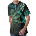 Fresh Tropical Leaf Print Men's Velvet T-Shirt