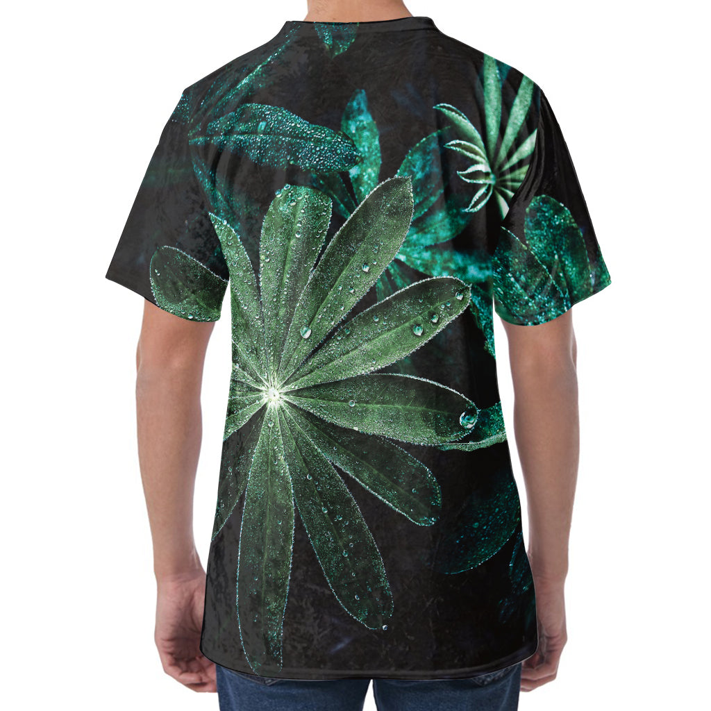 Fresh Tropical Leaf Print Men's Velvet T-Shirt