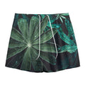 Fresh Tropical Leaf Print Mesh Shorts