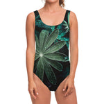 Fresh Tropical Leaf Print One Piece Swimsuit