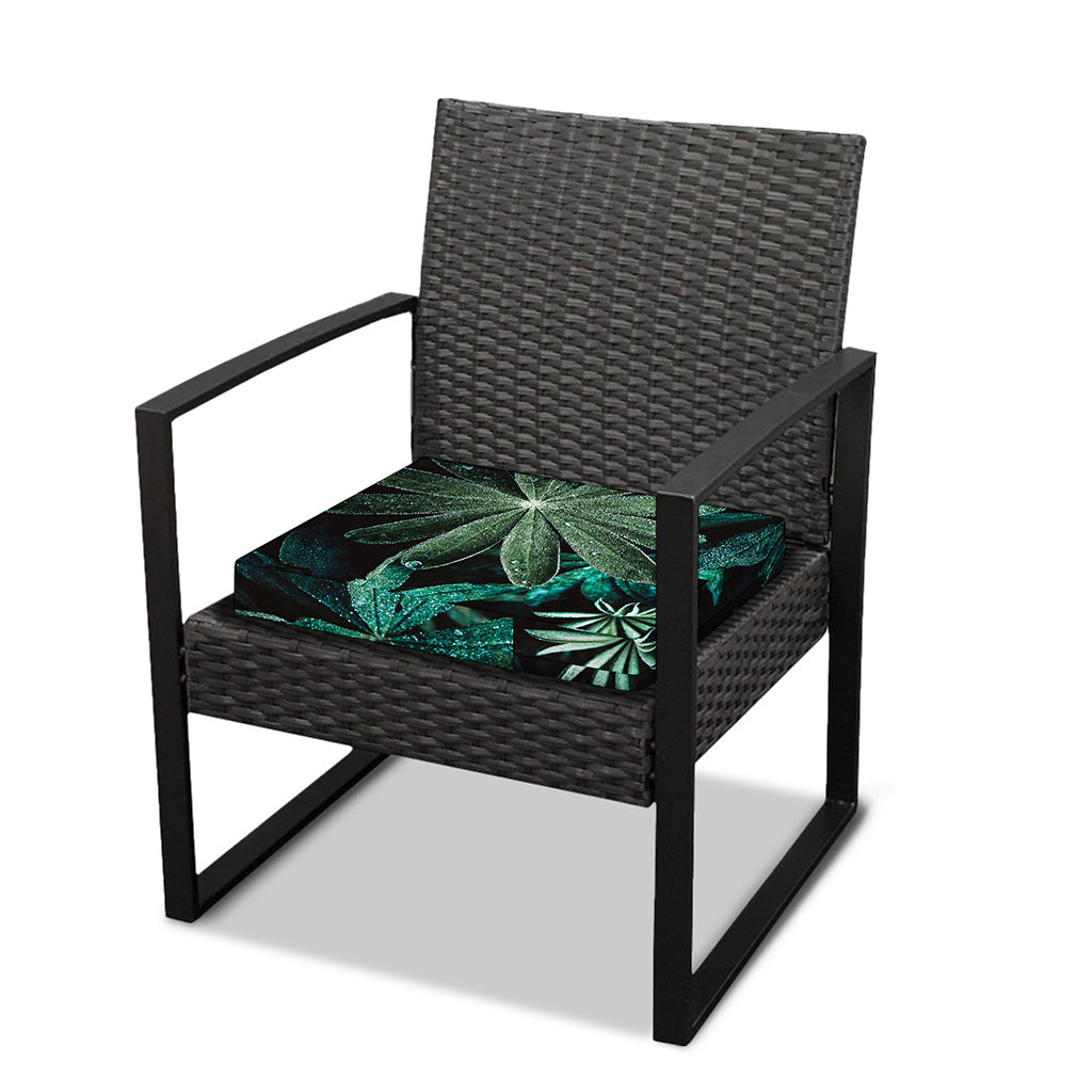 Fresh Tropical Leaf Print Outdoor Seat Cushion Cover