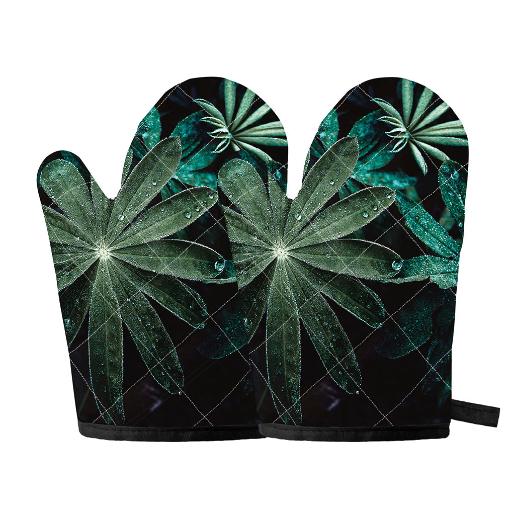 Fresh Tropical Leaf Print Oven Mitts