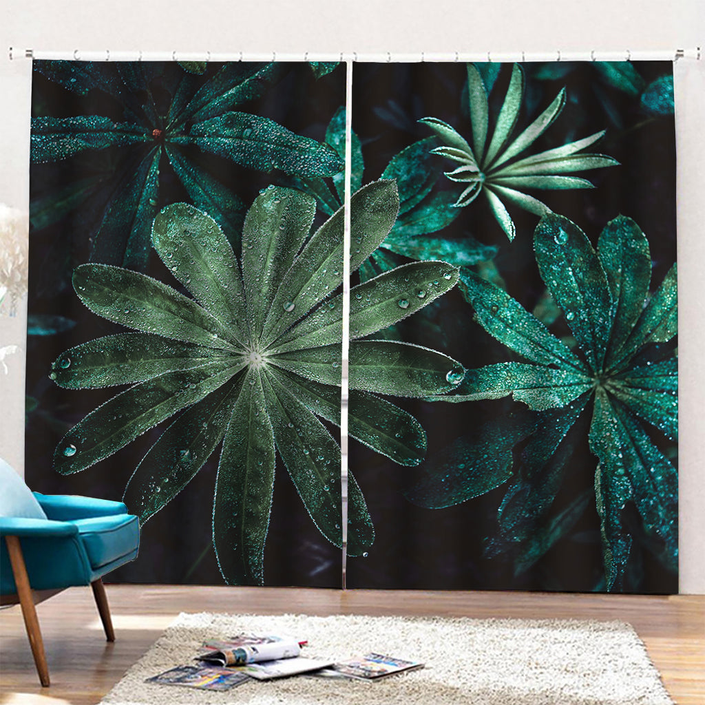 Fresh Tropical Leaf Print Pencil Pleat Curtains