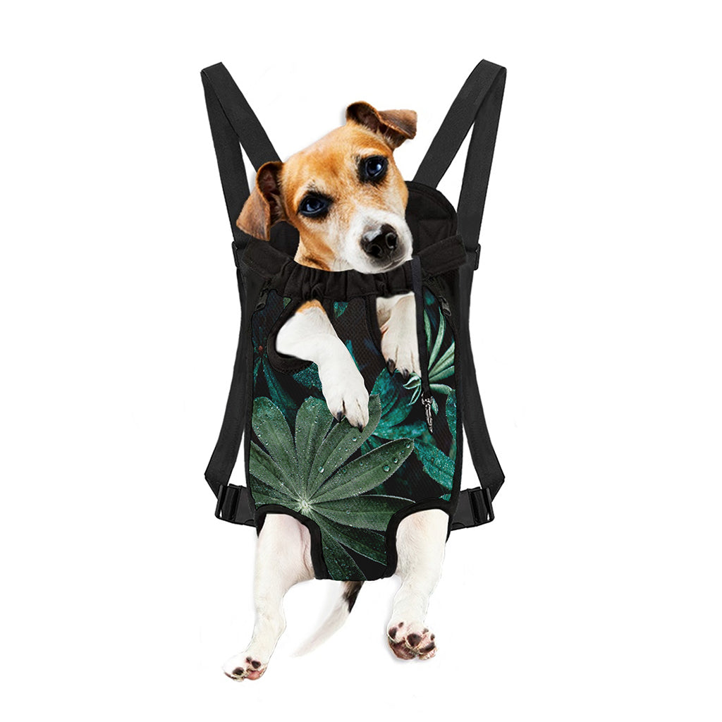 Fresh Tropical Leaf Print Pet Carrier Backpack