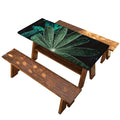 Fresh Tropical Leaf Print Picnic Table Cover