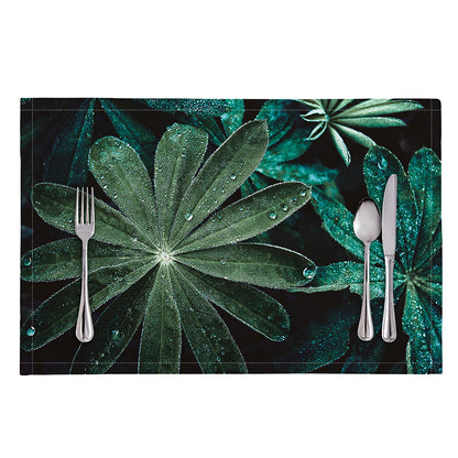 Fresh Tropical Leaf Print Placemat
