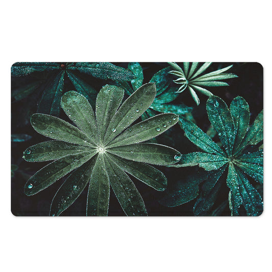 Fresh Tropical Leaf Print Polyester Doormat