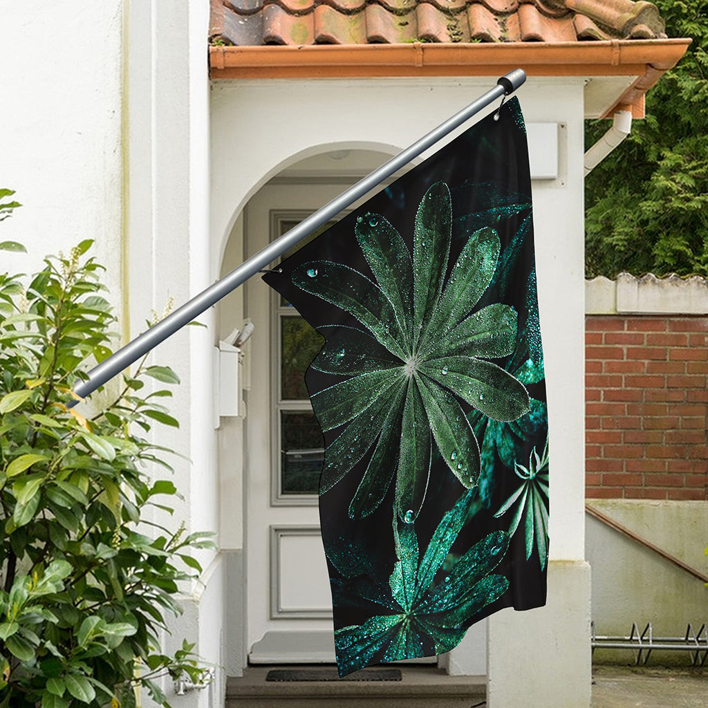 Fresh Tropical Leaf Print Polyester Flag