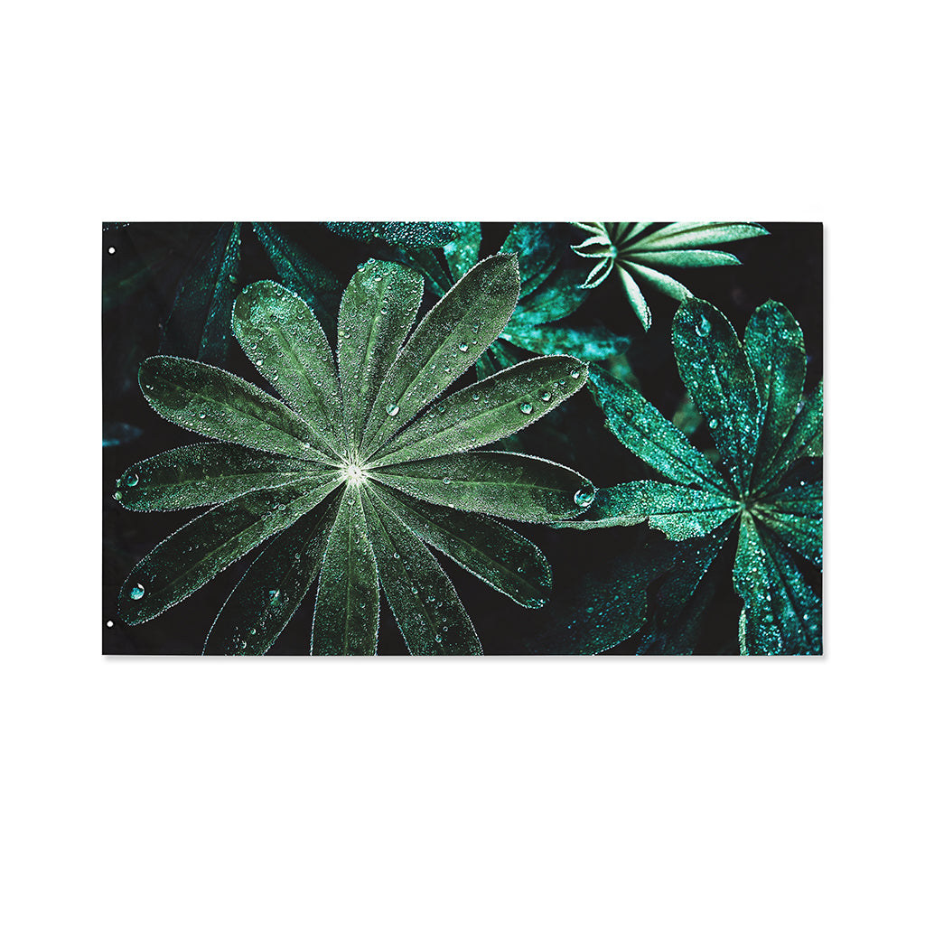 Fresh Tropical Leaf Print Polyester Flag