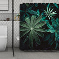 Fresh Tropical Leaf Print Polyester Shower Curtain