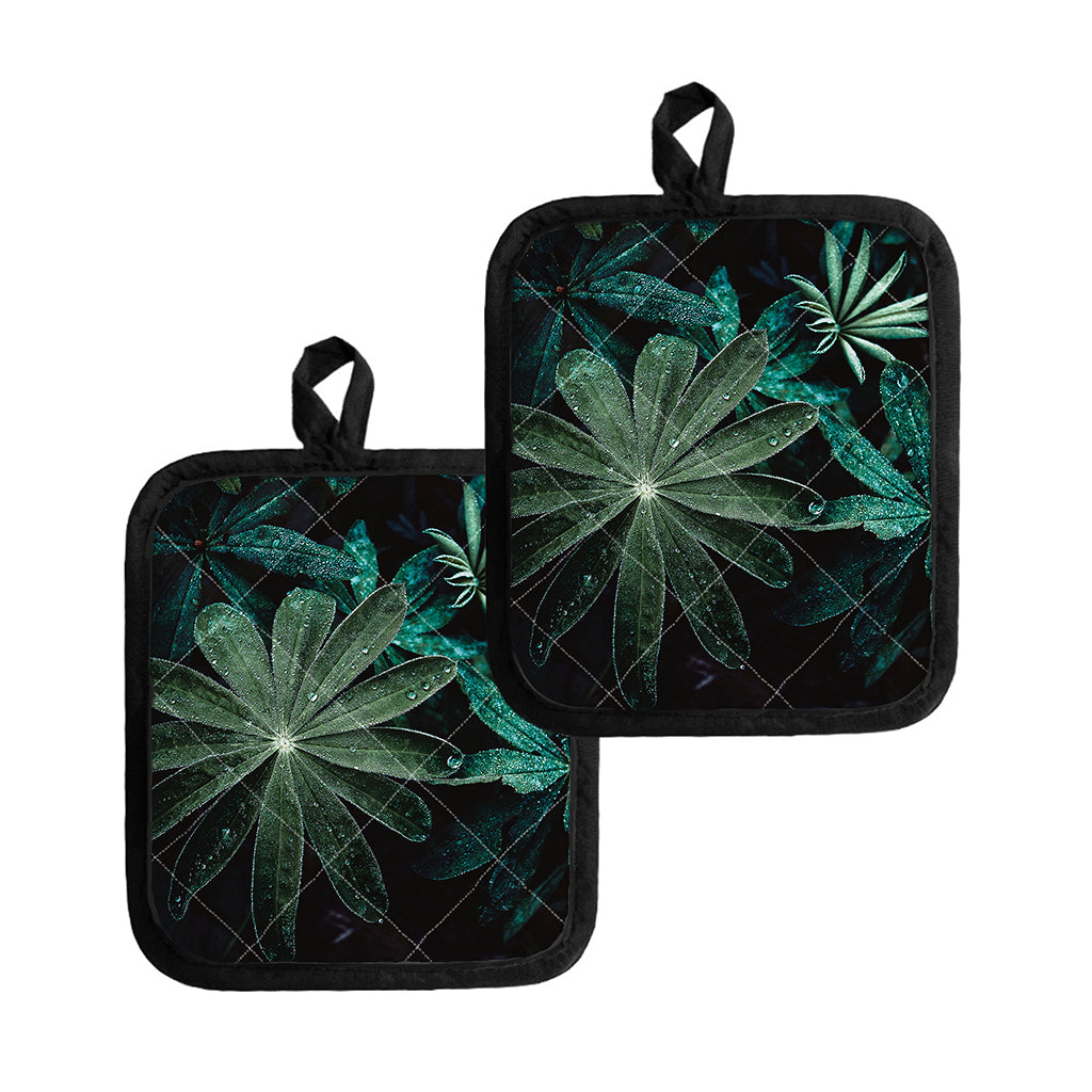 Fresh Tropical Leaf Print Pot Holders
