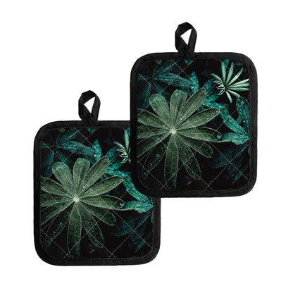 Fresh Tropical Leaf Print Pot Holders