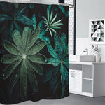 Fresh Tropical Leaf Print Premium Shower Curtain