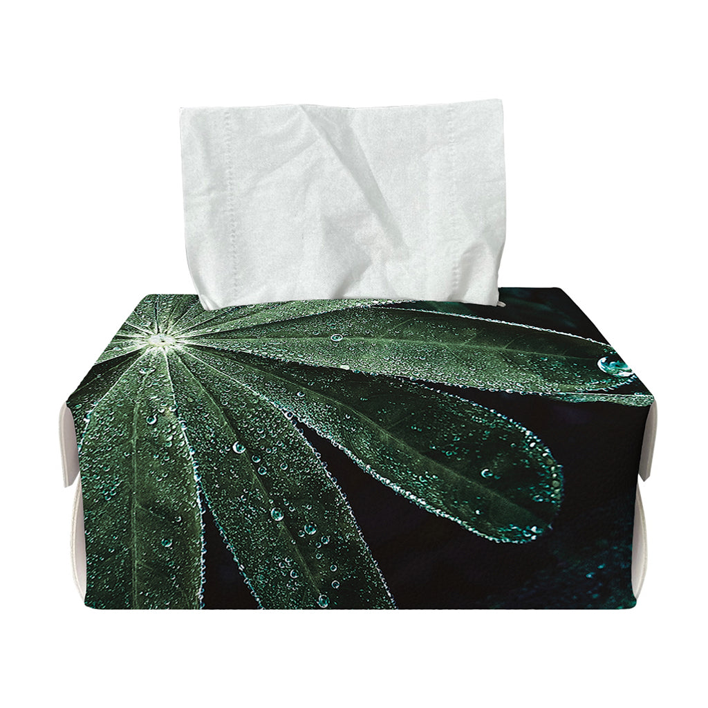 Fresh Tropical Leaf Print Rectangle Tissue Box Cover