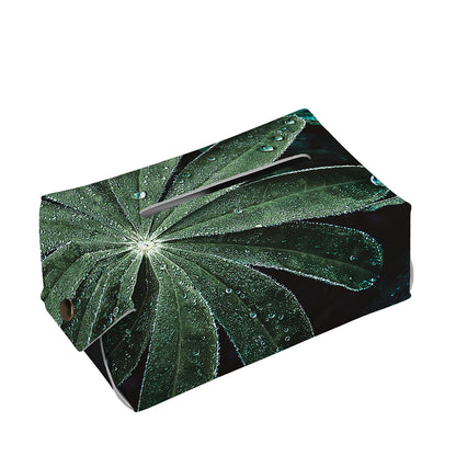 Fresh Tropical Leaf Print Rectangle Tissue Box Cover