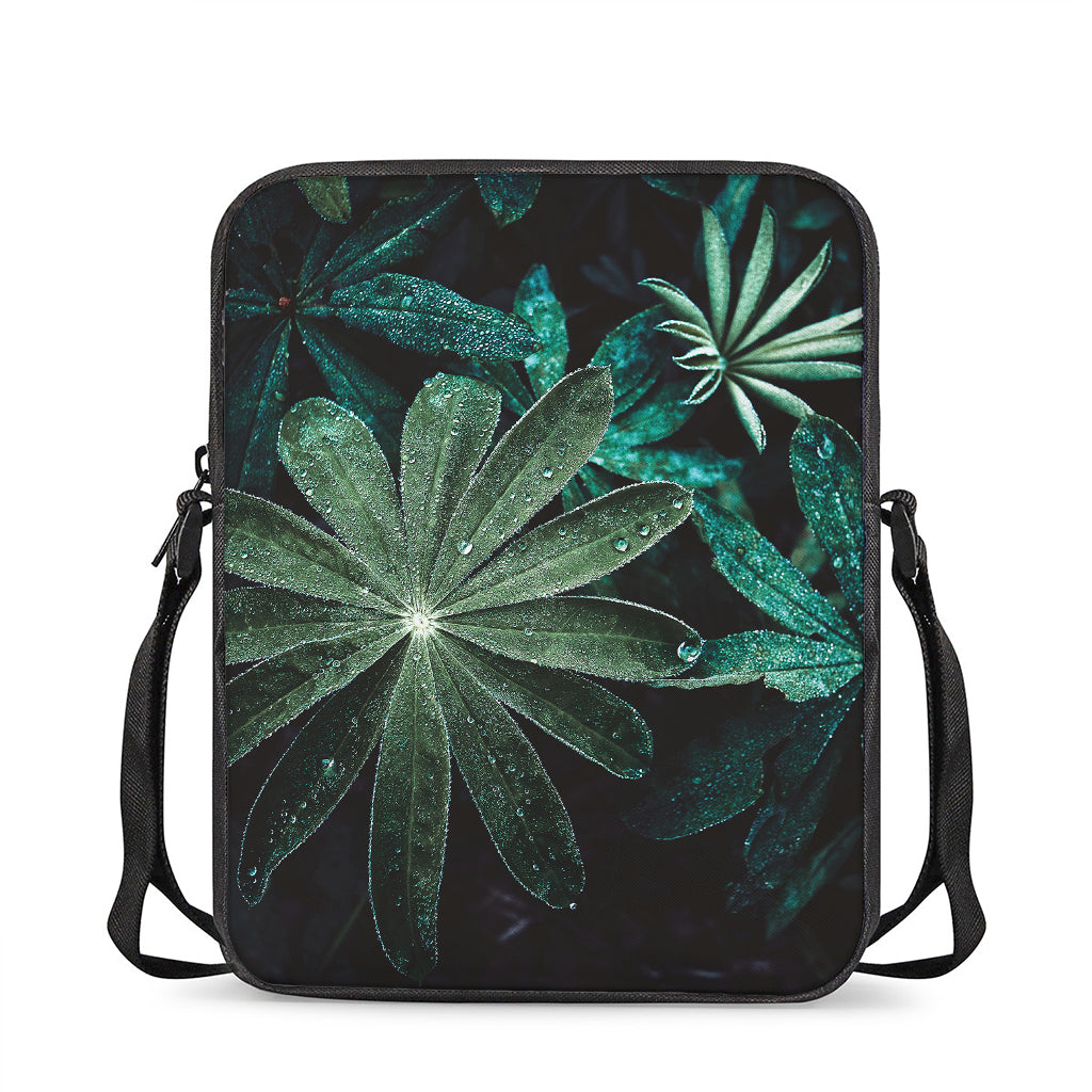 Fresh Tropical Leaf Print Rectangular Crossbody Bag