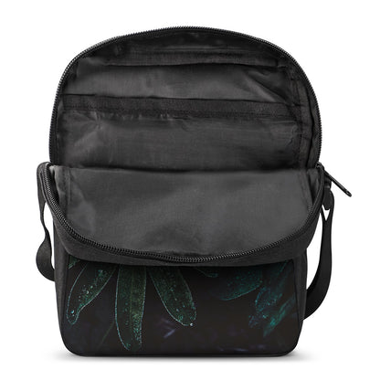 Fresh Tropical Leaf Print Rectangular Crossbody Bag