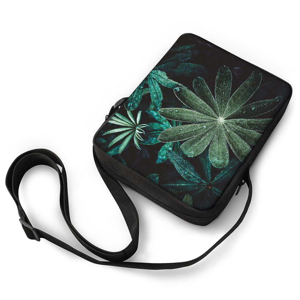 Fresh Tropical Leaf Print Rectangular Crossbody Bag