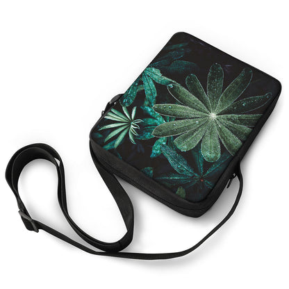Fresh Tropical Leaf Print Rectangular Crossbody Bag