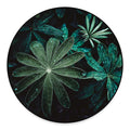 Fresh Tropical Leaf Print Round Floor Mat