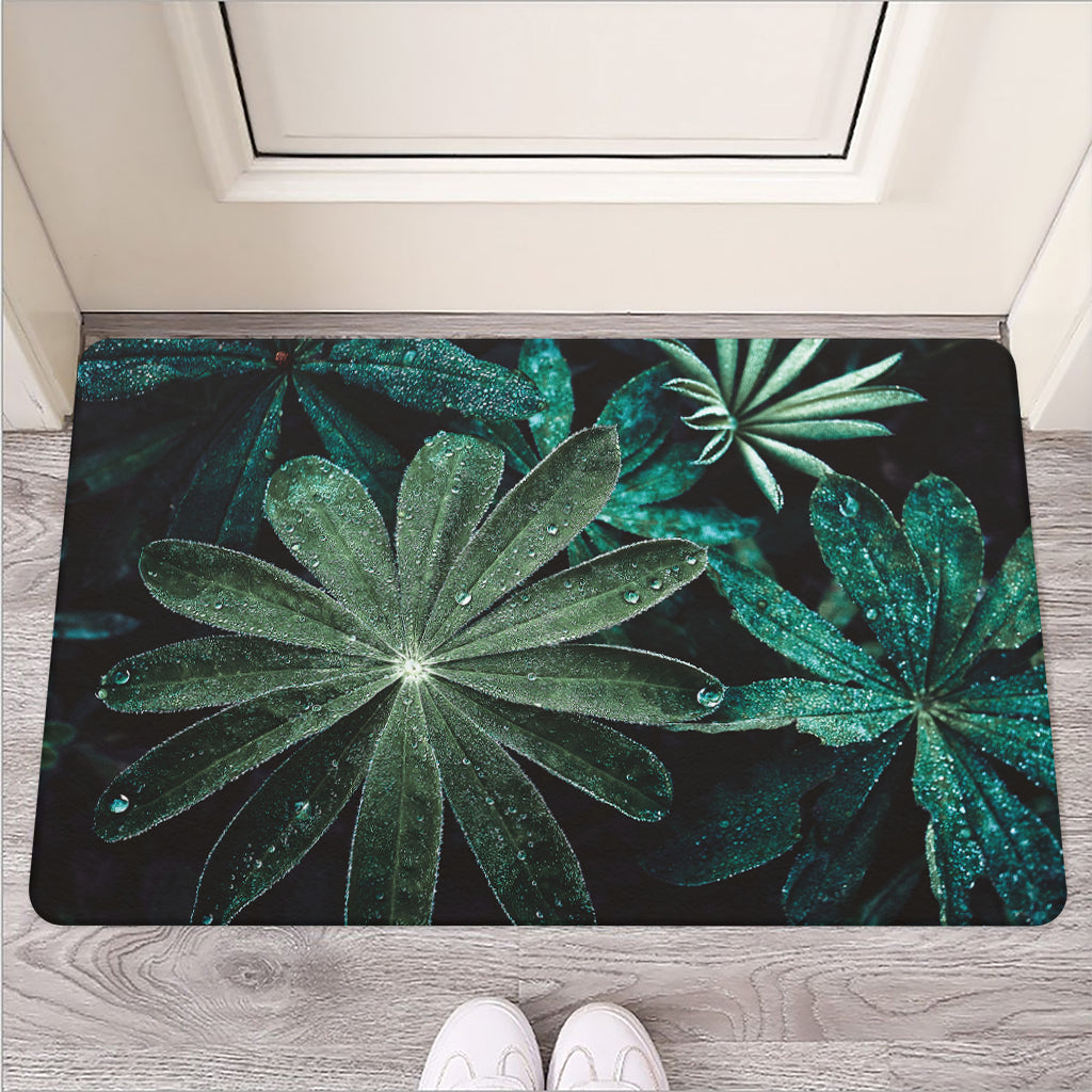 Fresh Tropical Leaf Print Rubber Doormat