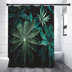 Fresh Tropical Leaf Print Shower Curtain