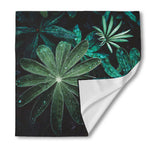 Fresh Tropical Leaf Print Silk Bandana