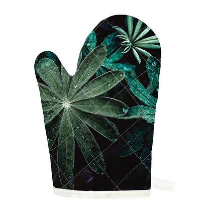 Fresh Tropical Leaf Print Single Oven Mitt