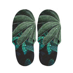 Fresh Tropical Leaf Print Slippers