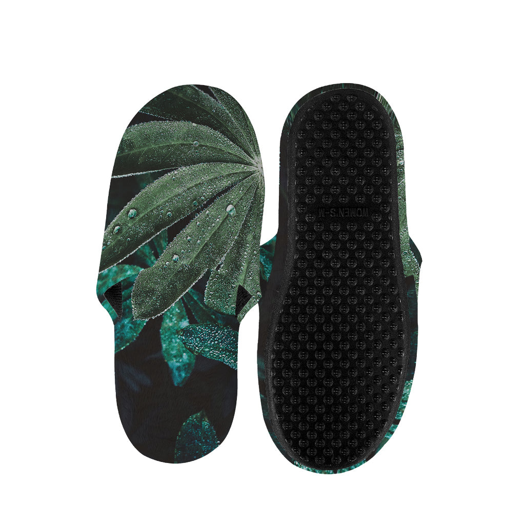 Fresh Tropical Leaf Print Slippers