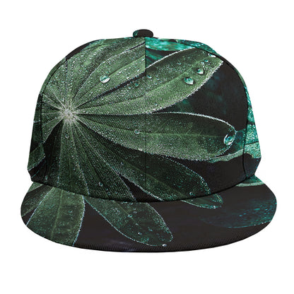 Fresh Tropical Leaf Print Snapback Cap