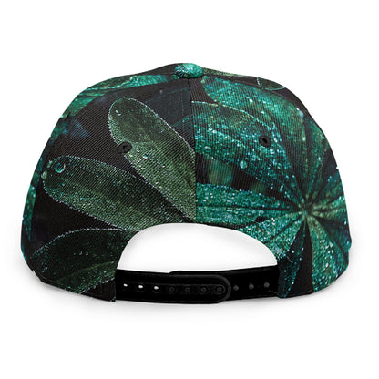 Fresh Tropical Leaf Print Snapback Cap