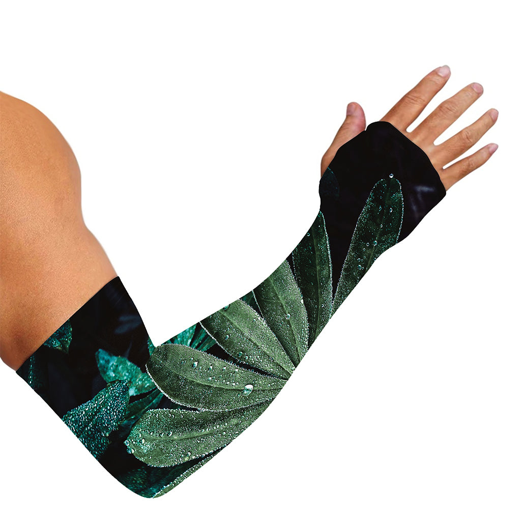 Fresh Tropical Leaf Print Sun Protection Arm Sleeves