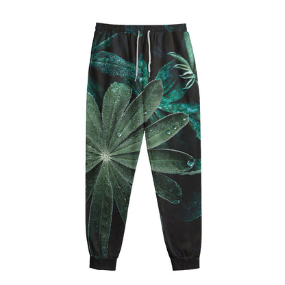 Fresh Tropical Leaf Print Sweatpants